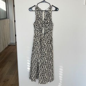 Leopard print midi dress
